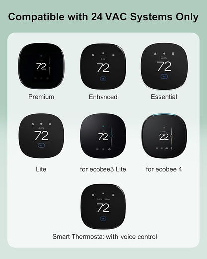 WUKUR Power Extender Kit for ecobee Smart Thermostat Premium, C-Wire Adapter Compatible with ecobee3 Lite, Premium, Enhanced, Essential, Lite, for ecobee4 and Smart Thermostats with Voice Control