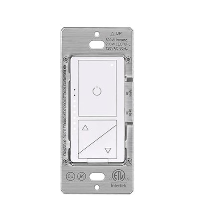 BESTTEN Super Slim Digital Led Dimmer Switch with Air Gap Power Cut Off Switch, 3 Button Control, Single Pole or 3 Way Dimmable Dimmer, Screwless Wallplate Included, ETL Listed, White