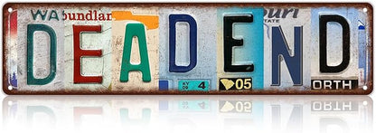 Vintage Dead End Wall Decor Street Signs Home Bar Coffee Metal Tin Signs 16 x 4 Inches
