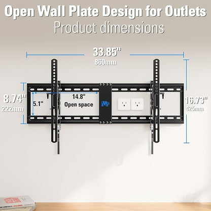 Mounting Dream Advanced Tilt TV Wall Mount for Most 42-90 Inch Flat and Curved Television, Universal Mount Bracket with Extension up to 7 inch, Fits 16", 24", 32" Studs, Max VESA 800x400mm and 120LBS