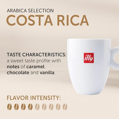 illy Whole Bean Coffee - Perfectly Roasted – Costa Rica Medium Roast - with Notes of Honey, Vanilla & Citrus - 100% Arabica Beans - No Preservatives – 8.8 Ounce