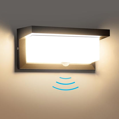 Sorfia 18W Motion Sensor Outdoor Lights Wired, IP65 Aluminum LED Outdoor Motion Sensor Light Indoor,Motion Lights for Outside Dusk to Dawn Outside Lighting Fixtures LED Porch Light Wall Mount 110V