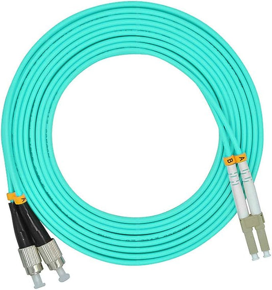 Jeirdus 2Meters 6ft LC to FC Duplex 50/125 10G OM3 Multi-Mode Fiber Optic Cable Jumper Optical Patch Cord LC-FC