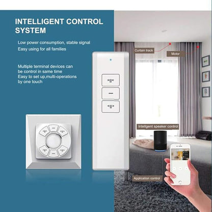 OlideSmart DIY Wifi Smart Automatic Curtain Motor Track System, Automatic Curtain Motor, Blinds Tracks, Length can be customized (White, 3.2m)