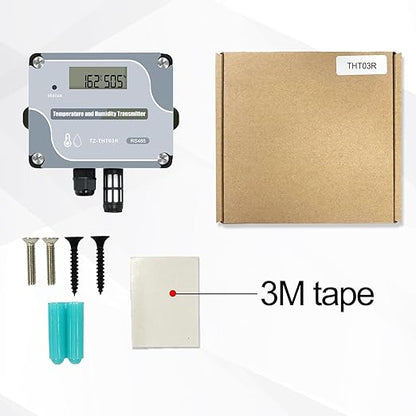 Tzone RS485 Temperature Humidity Sensor Modbus RTU Temp Sensor Digital Industrial Temp and Humidity Transmitter Wall Mounted,-40℉ to 257℉ Temperature Probe Analog Moisture Monitor Greenhouse Grow Tent