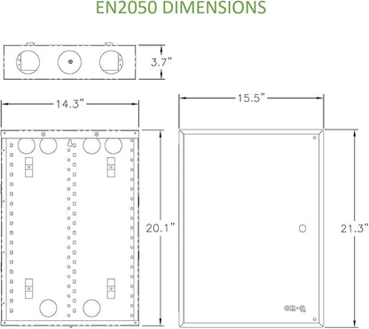 On-Q 20" Structured Media Enclosure with Hinged Cover Lock, Glossy White, Surface or Flush Mount