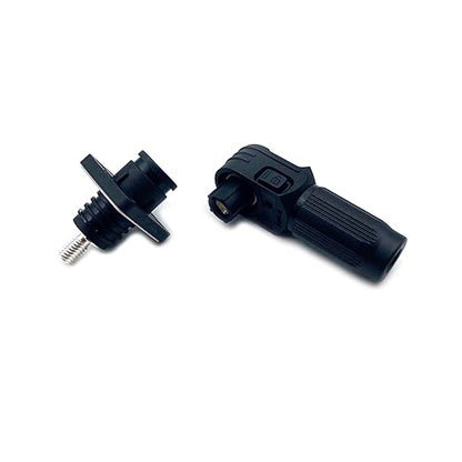400A Battery Energy Storage Connector, 150mm² High Current Connectors IP67 Waterproof Stud Wiring Power Adapter Quick Plug Terminal Right Angle Plug and Socket (1500V Black)
