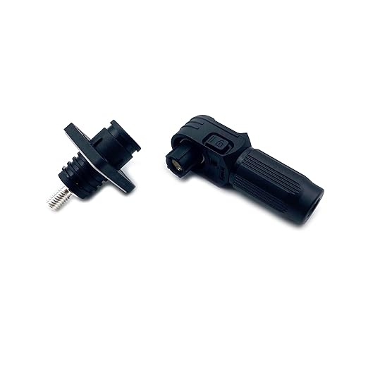 200A Battery Energy Storage Connector, 50mm² High Current Connectors IP67 Waterproof Stud Wiring Power Adapter Quick Plug Terminal Right Angle Plug and Socket (1500V Black)