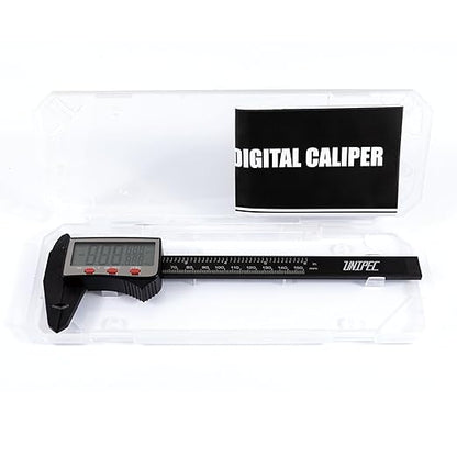UNIPEC 6″ Digital Caliper – Large LCD, Metric/Imperial/Fraction, 0.0005 in / 0.01 mm, 4-Mode Measure (Outside/Inside/Depth/Step), Hard Case