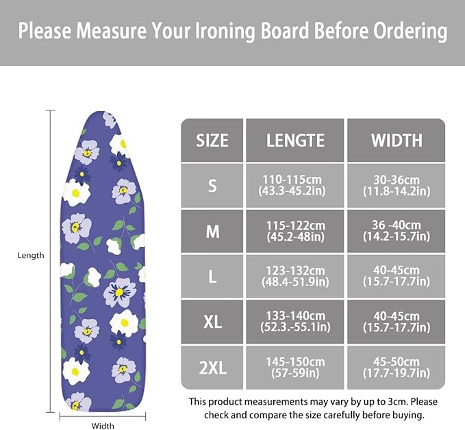 ZCFYGDX Flamingo Palm Leaf Print Ironing Board Covers (17 x 49 in) Hook & Loop Elastic Edge Easy to Install, Scorch Resistant,Lightweight & Breathable Anti-Slip & Wear-Resistant Home Size-M
