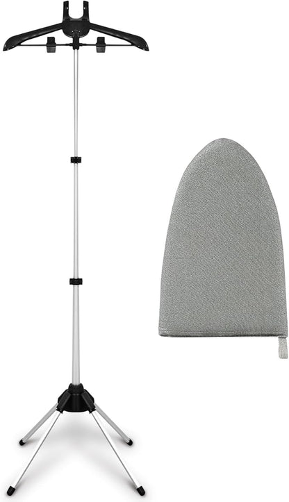 Garment Steamer Rack & Garment Ironing Glove for Steaming Clothes, Clothes Steam Rack, Adjustable StandingGarment Hanger Handled Mini Ironing Board, Hanging Steamer Ironing (Gloves + Clothes rack)