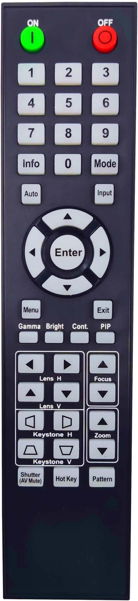INTECHING BR-3074W Projector Remote Control for Optoma WU1500, ZK1050, ZK750, ZU1050, ZU650+, ZU660, ZU750, ZU850, ZU860