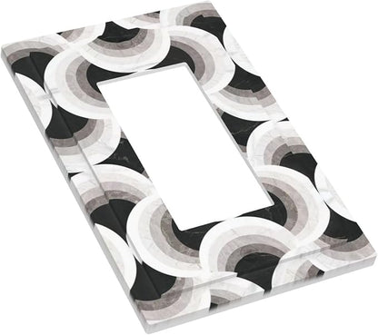 Bvtewkhz Black/White Art Marble 1 Gang Single Rocker Decorative Light Switch Covers Electrical Faceplate Switch Plates for Bathroom Kitchen Home