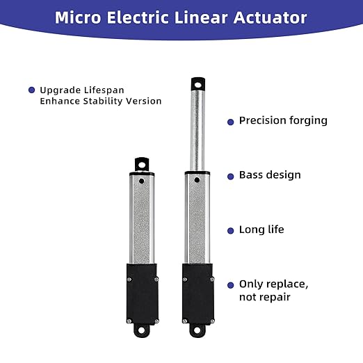 3 Inch 9lbs Mini Stroke 12V Electric Linear Actuator 0.6"/sec Linear Motion Actuator with Brackets for Cabinets, Robotics, Home Automation, Window Opener(40N, 75mm)