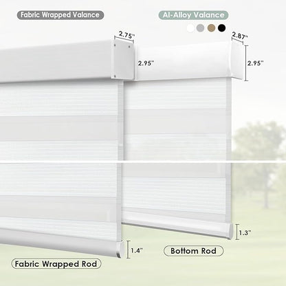 Yoolax Motorized Zebra Blinds Works with Alexa, Motorized Shades with Remote Custom Size, Privacy Electric Zebra Blinds for Windows, Fabric Sample (Multicolor)