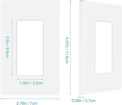MLLIZH 10 Pack 1-Gang Screwless Wall Plate, Outlet Cover Plates, 4.57” H x 2.76” L, for Light Switch, Dimmer, GFCI, USB Outlet