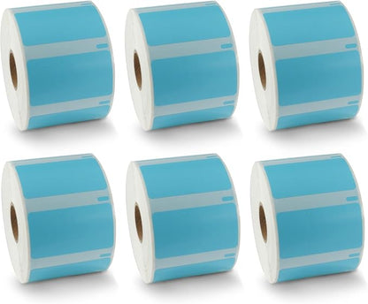 BETCKEY - Compatible DYMO 30334 (2-1/4" x 1-1/4") Medium Multipurpose Barcode/FNSKU Labels - Compatible with Rollo, DYMO Labelwriter 450, 4XL & Zebra Printers[6 Rolls, 6000 Labels, Blue]
