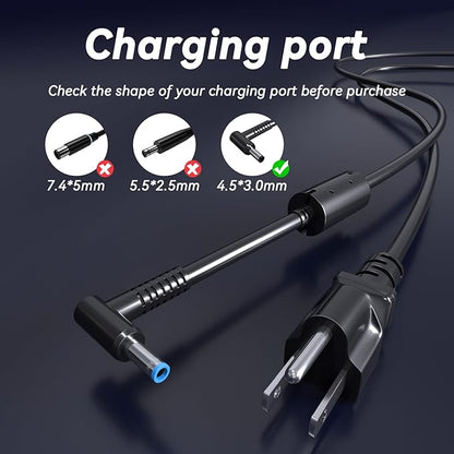 OSISZI 120W Power Adapter 4.5 * 3.0mm Compatible with HP Elite Dragonfly G2 ZBook 15v G5 Spectre 13-3000 Paviliion/Omen/Envy 15 17 Gaming 15 710415-001 Docking Station Laptop Charger