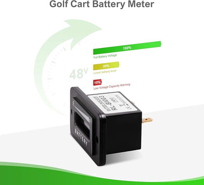 HUSUKU 48V led Battery Indicator 48 Volt Battery Meter led Voltmeter Gauge led Digital Voltmeter for Golf Cart Club Car EZGO Yamaha