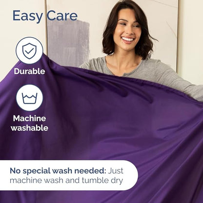 Full XL Bed Sheet Set - 4 Piece Extra Long Extended Full XL Sheets - Soft, Breathable & Cooling - Fits 8" to 16" Mattress w/ Deep Pockets - 54" x 80" - Easy-Fit, Wrinkle and Fade Resistant - Purple