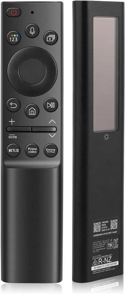 BN59-01357A Solar Voice Remote Compatible with Samsung Remote with 3 Apps and Solar Charging for Samsung Smart TVs Frame Neo LED Smart 4K 8K Ultra HD,VG-TM2180ES/ZA
