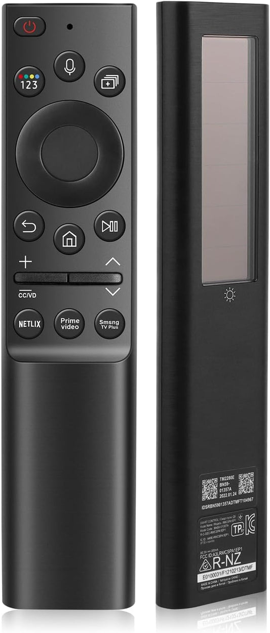 BN59-01357A Solar Voice Remote Compatible with Samsung Remote with 3 Apps and Solar Charging for Samsung Smart TVs Frame Neo LED Smart 4K 8K Ultra HD,VG-TM2180ES/ZA