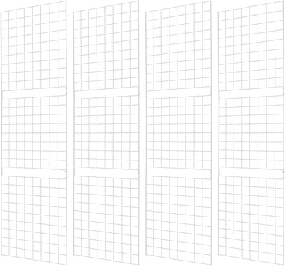 7RiversART Grid Wall Commercial Grade Gridwall Panels – Heavy Duty Grid Panel for Any Retail Display Wall Grid 2' Width x 7' Height, White (Pack of 4) Easily Portable