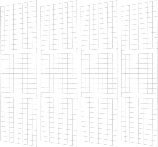 7RiversART Grid Wall Commercial Grade Gridwall Panels – Heavy Duty Grid Panel for Any Retail Display Wall Grid 2' Width x 7' Height, White (Pack of 4) Easily Portable