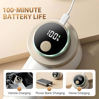 Rechargeable Fabric Shaver for Clothing with Smart LED Display, 2026 New 2 in 1 Suction and Shave Technology Clothes Shaver, Lint Shavers with 3 Speeds for Clothes, Couch, Furniture (B)