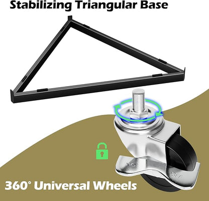 ztysn Grid Wall Panels Display Stand - 22"*66" Triangular Display Racks for Vendor Events with 30 Hooks, Art Display Panels Heavy Duty Floor Standing Movable Retail Display Stand