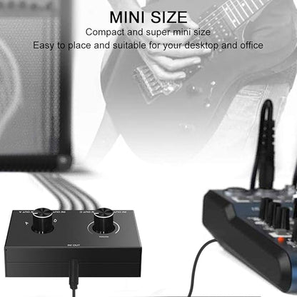 4 Port Audio Switch, 3.5mm Stereo AUX Selector, 4 Input 1 Output / 1 Input 4 Output Splitter, Switcher Box With 4 Channel Switch Knob, No External Power Required