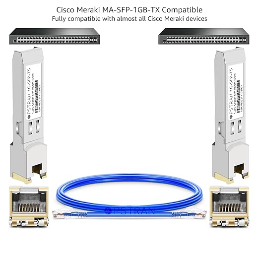 OPSTRAN 1000BASE-T SFP RJ45 Copper Transceiver Module Compatible with Cisco Meraki MA-SFP-1GB-TX 100m Cat5e/6