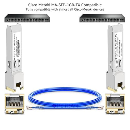 OPSTRAN 1000BASE-T SFP RJ45 Copper Transceiver Module Compatible with Cisco Meraki MA-SFP-1GB-TX 100m Cat5e/6