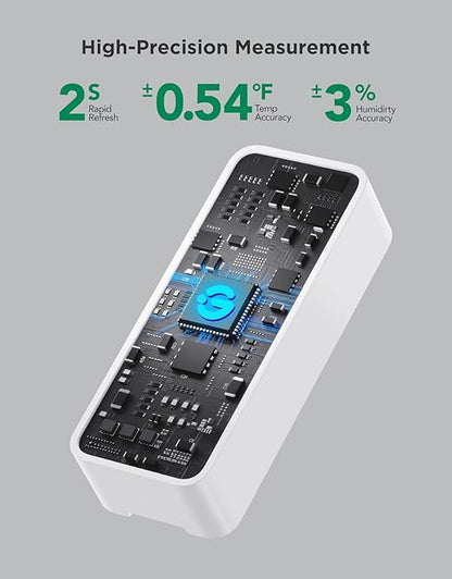 GoveeLife 262ft Bluetooth Hygrometer Thermometer 3 Pack H5110, Mini Humidity Temperature Sensor with Remote App Notifications, 2-Year Free Data Storage Export, for Bedroom, Wine Cellar, Basements