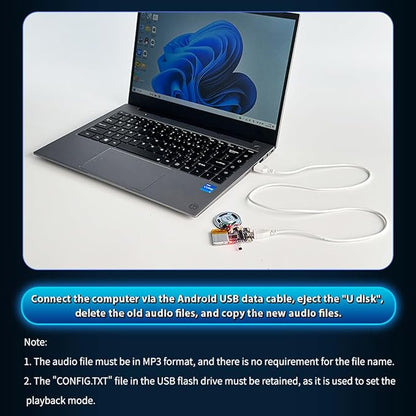 Voice Module,MP3 Music Sound Chips, 16MB Sound Module for Crafts, Christmas, New Year Greeting Cards, Box with Speaker Lithium Battery Powered and USB Cable. (JR-JX7004-Magnet Sound Module)
