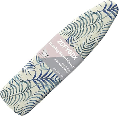 ZCFYGDX Easy Installation 15 x 48 Ironing Board Covers - Hawaiian Palm Leaf Print Elastic Edge & Nylon Buckle Straps Fasteners, Suitable for Most Iron Board, Stain Resistant Protective Cover