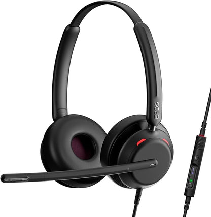 EPOS IMPACT 760T Dual-Sided Wired Headset for PC with Noise-Canceling Mic, Microsoft Teams Certified USB C and USB A, In-Line Controls, Super Wideband Audio, Comfortable for Office Calls & Remote Work
