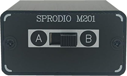 SPRODIO 2 Way in-line 3.5mm Audio Switch Box A/B Selector Switcher Compatible with 1/8" Microphone TRRS TRS Independent Ground no noise-M201