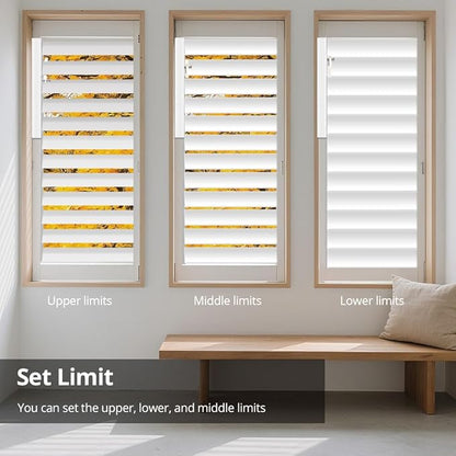 Zigbee Plantation Shutters Motor for Motorized Plantation Shutters and Automatic Curtain Opener, Requires Tuya Zigbee Hub (Motor with 16-Channel Remote)