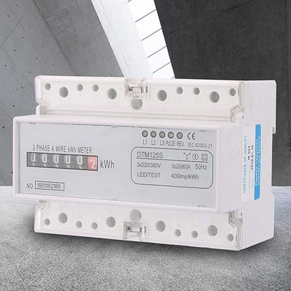 3 Phase Energy Meter Electric Power Meter, 220/380V 20-80A Kilowatt Hour KWH Meter Energy Consumption DIN Track Installation