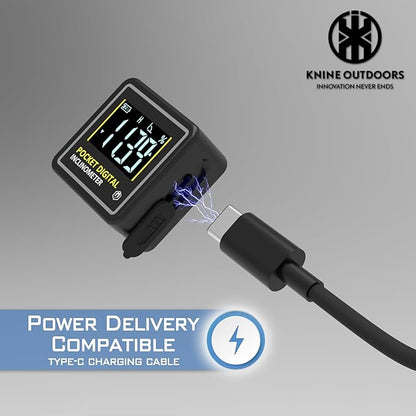 KNINE OUTDOORS Mini Digital Angle Finder 4-side Strong Magnetic Angle Gauge, Table Saw Miter Protractor, Woodworking Measuring Tool, Level Box for Hanging (1 Pack, Plastic, Small Size)