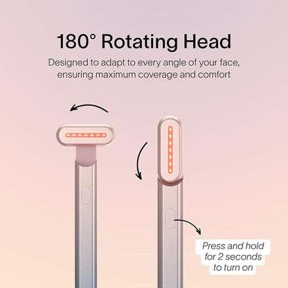 Solawave 4-in-1 Red Light Therapy Wand for Face & Neck | Beauty Device with Galvanic Current, Massager & Warmth | Anti-Aging, Wrinkle Reduction, Skin Tightening, Depuffing & Rejuvenation (Ombre)