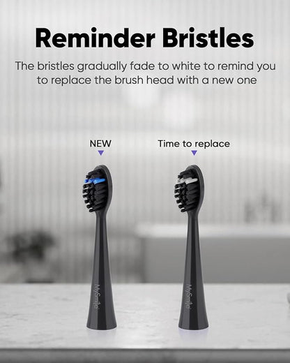 MySmile DY156 Electric Toothbrush for Adults, Rechargeable Sonic Battery Toothbrush Portable with 3 Brush Heads, 2 Mins 5 Modes Smart Timer, 45000VPM, One Charge for 60 Days – Black