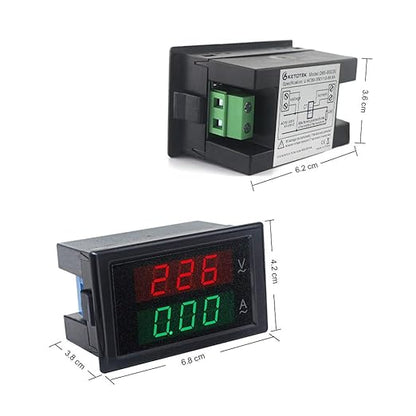 KETOTEK Digital Ammeter Voltmeter AC 80V-300V 100A, 2in1 Multimeter Panel 110V/220V, Volt Amp Meter LED Display Voltage Amperage Detector Tester Gauge with Current Transformer CT