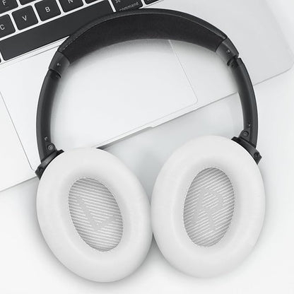 Headphones Replacement Ear Pads, Sheepskin Ear Cushions for Bose QuietComfort 35 (QC35) Improved Durability, Ear Pads Cushions with High-Density Foam, Thickness and Sound Isolation - White