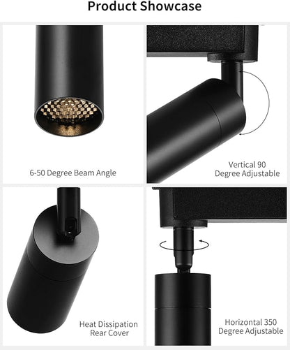 Gpaillumic LED Track Lighting Heads Compatible with H Type 2-Wire Rail Ceiling Spotlight for Indoor Cafe Bar Dining Room Restaurant Lighting