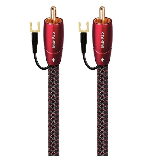 AudioQuest 5m Irish Red RCA Low-Frequency Subwoofer Audio Interconnect Nylon Braid