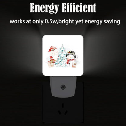 FSHVQKD Santa Claus and Snowman Night Light,Plug-in Nightlights Auto Sensor Night Lamp Dusk to Dawn Lamp Home Decor for Nursery Children Girls Boys