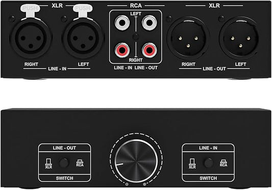 Y.D.F RCA and XLR Selector Switch Boxes, 2(1)-in-1(2)-Out RCA/XLR Speaker Switcher Selector, HiFi Balanced Stereo Audio Switcher/Converter Premium Selector Splitter Box with Volume Controller