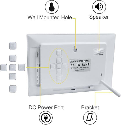 Digital Dementia Alarm Clock 8 inch Large Display, Electronic Calendar Clock with Day and Date for Elderly,3 Time Period Oversized Character Drug Reminders Clock for Dementia Elderly Patients